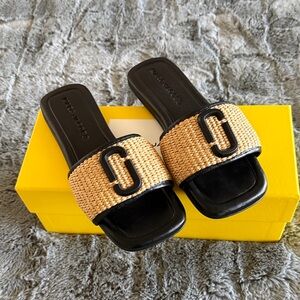 Marc Jacobs Sandals with Black Leather Trim - Size 6 (Will fit size 7-See *Note)